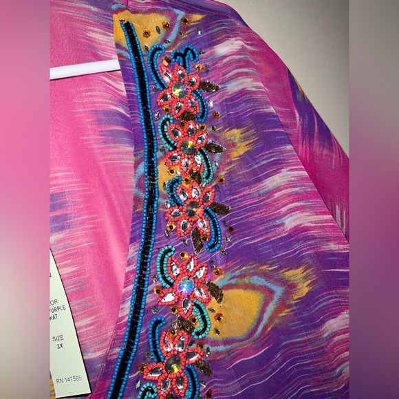 NOUVEAU BEACH BEADED SWIM COVER - 3X PLUS - NWT - Picture 4 of 7